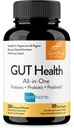 Sandhu's Gut Health - Prebiotic, Probiotic, Postbiotic & L-Glutamine | Verdauungsgesundheit, Colon, Probiotic Total Supplements | 120 Verzögerte Freisetzung Kapseln