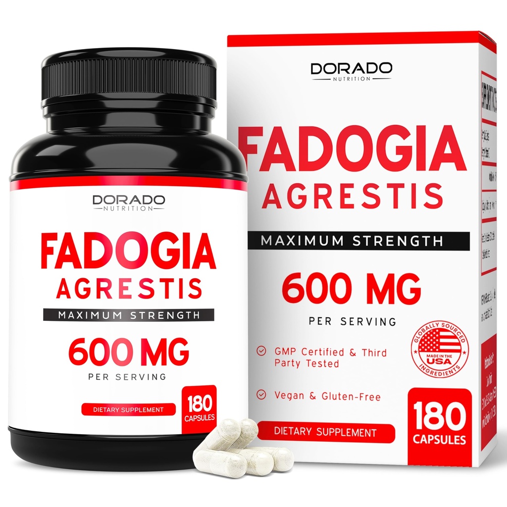 Fadogia Agrestis 600mg Extract - (180 Capsules) - [Maximum Strength] - Strength, Drive, Athletic Performance, Muscle Mass - Third Party Tested - Zero Fillers - Gluten Free, Non-GMO, Vegan Capsules
