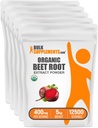 BulkSupplements.com Organic Beet Root Extract Powder - Beet Root Powder, Nitric Oxid Supplement - Vegan & Glutenfrei, 400mg pro Servierung, 1kg (2.2 lbs) (Pack mit 5)