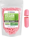 XPRS Nutra Taille 1 Capsules vides - 100 Compte Capsules vides de végétalien - Pilules végétariennes - Bricolage Gélule végétale Remplissage- Bouchons de pilules pour les suppléments Do-It-Youlf (Pink)