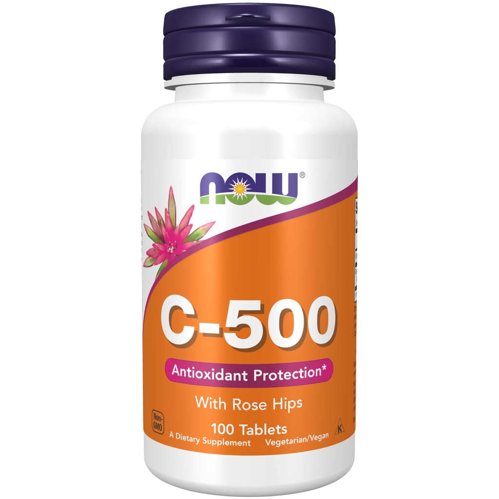 JETZT Nahrungsergänzungsmittel, Vitamin C-500 mit Rose Hips, Antioxidantienschutz*, 100 Tabletten