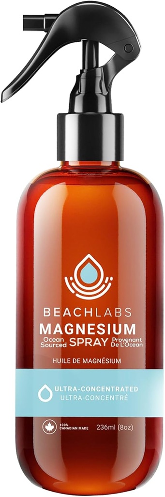 Magnesium Spray - Ocean-Sourced Magnesium for Daily Wellness | 100% Natürlich mit 40+ Spuren Mineralien | 8 fl oz