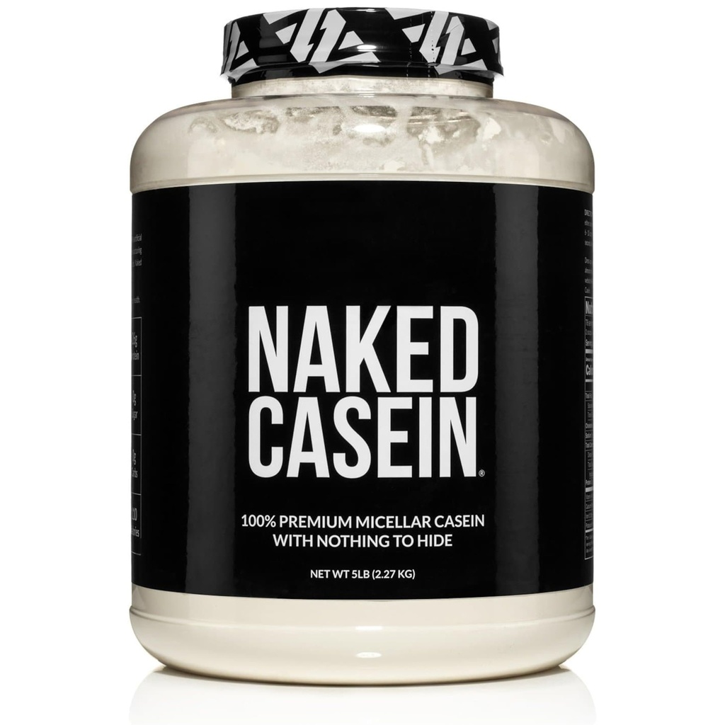 NAKED Casein - 5Lb Micellar Casein Protein Powder - Bulk, Zero Carb, GMO-frei, Glutenfrei, Sojafrei, Konservierungsmittelfrei - Stimulate Muskelwachstum - Enhance Recovery - 76 Servietten