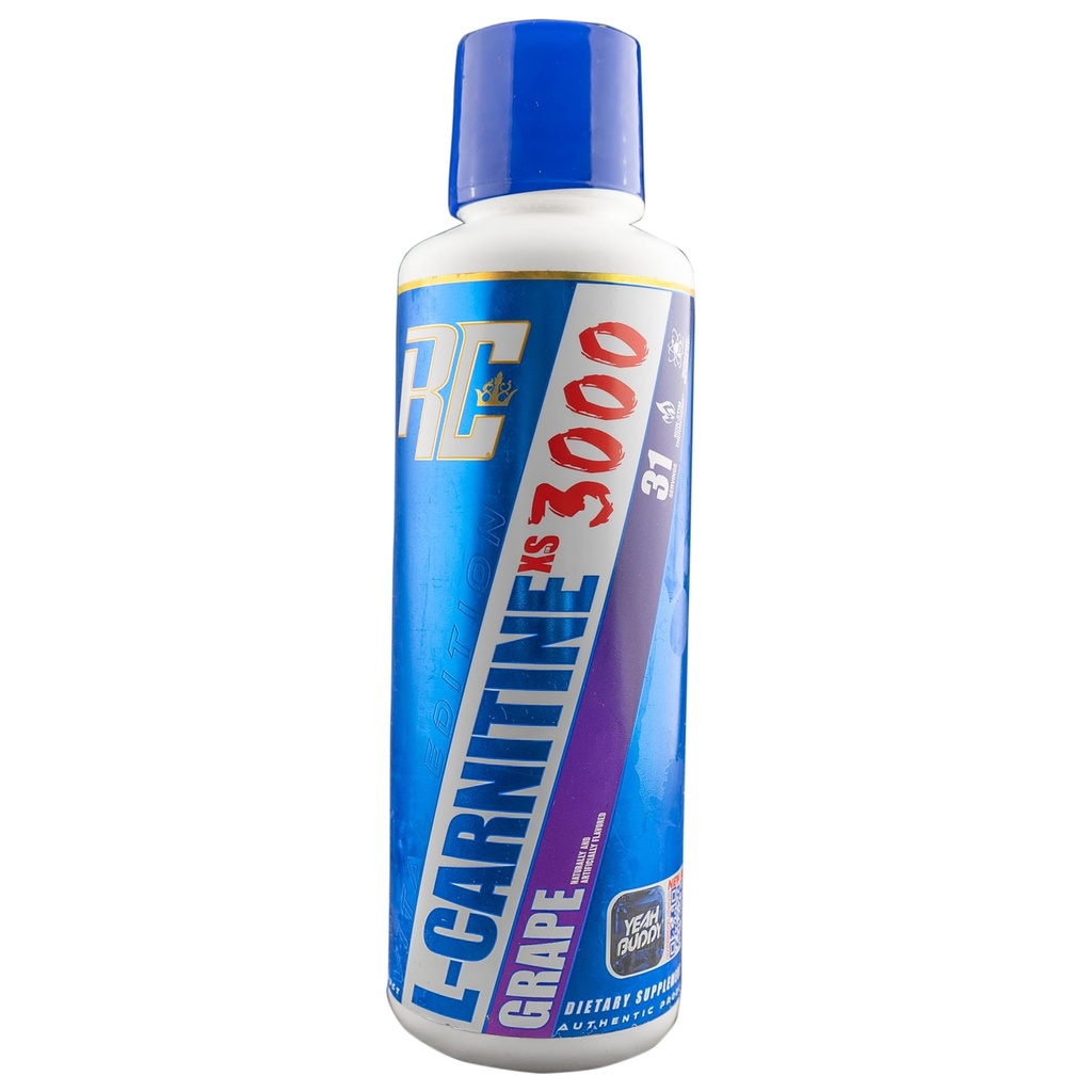 Ronnie Coleman Signature Serie L-Carnitin XS 3000 Flüssigkeit, Aminosäuren Stoffwechsel und Lean Muskelkraft Unterstützung, Stimulant frei, Zucker, Zero Carbs, Trauben, 16 Oz