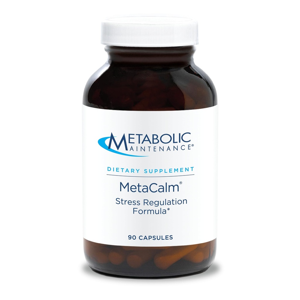 MétaCalme d'entretien métabolique - supplément GABA L-Theanine pour le repos, le sommeil et le stress, vitamine B6, folate actif, Magnésium et complexe 5-HTP pour adultes, hommes et femmes - 90 capsules