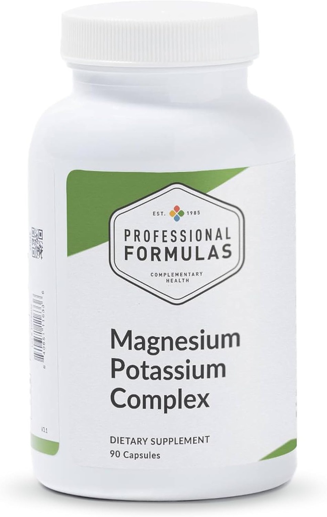Professionelle Formeln Magnesium Kalium-Komplex – Highly Absorbable Magnesium (Malat & Citrate) und Kalium-Zitrat – Unterstützt gesunde Muskeln, Nerven, Herz und Elektrolyt Balance – 90 Kapseln