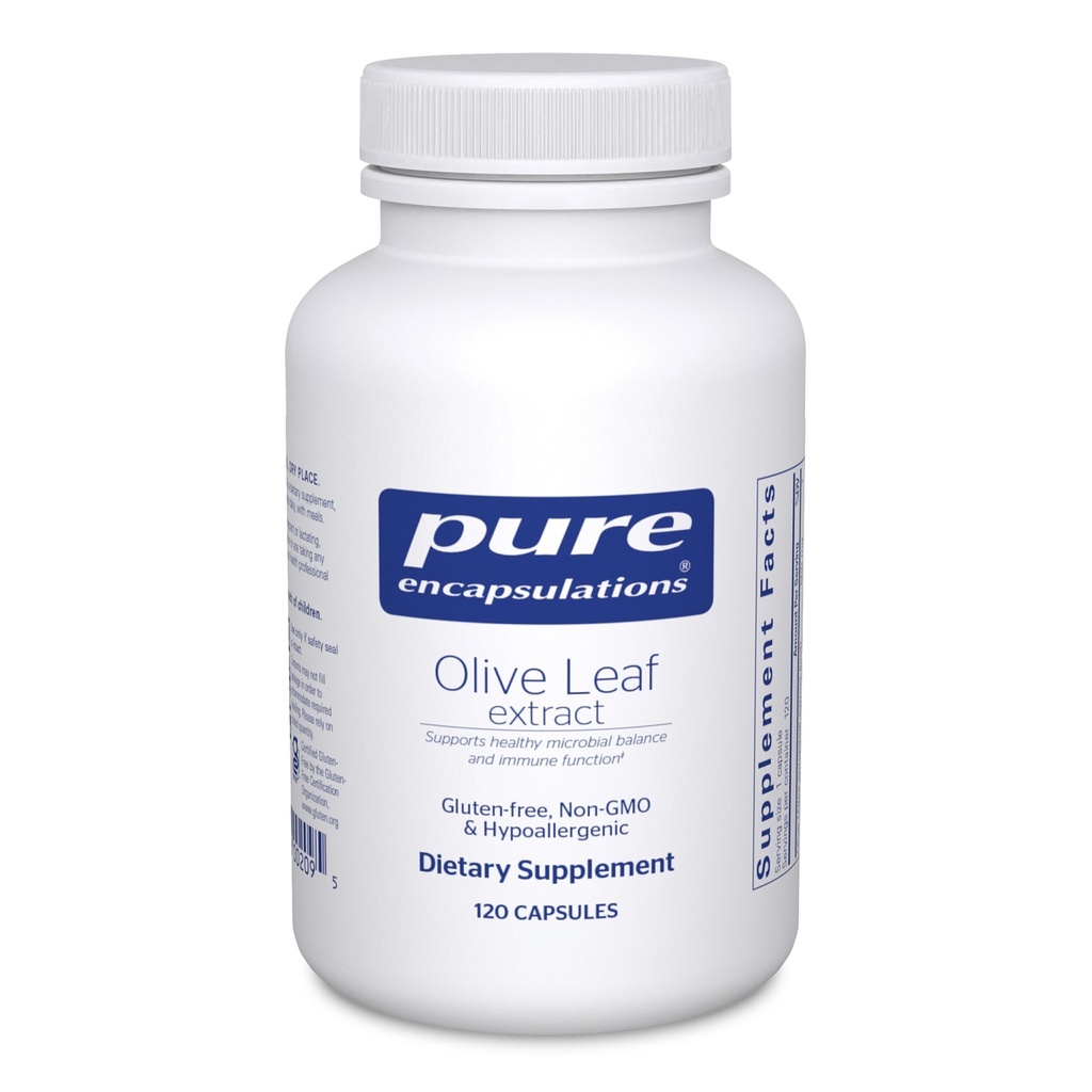 Pure Encapsulations Olive Leaf Extract | Hypoallergene Ergänzung unterstützt Immunsystem und gesunde Darmumgebung | 120 Kapseln