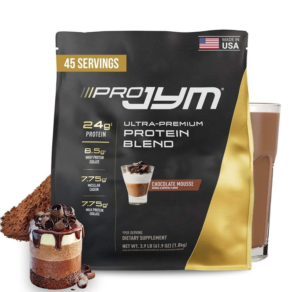 Pro JYM Chocolate Mousse Protein Powder - Whey Protein Isolates, Casein, & Milk Protein, Lean Muscle Building for Men & Women, JYM Supplement Science, 45 Portionen
