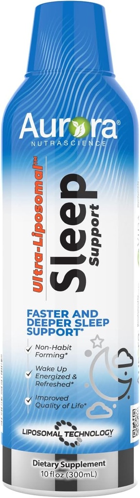 Vida Lifescience Aurora Nutrascience Ultra-Liposomal Aide au sommeil, Comprend Melatonine, L-Theanine, Ashwagandha et Calme Camomile, Camomile, 30 Servants, 10 fl oz