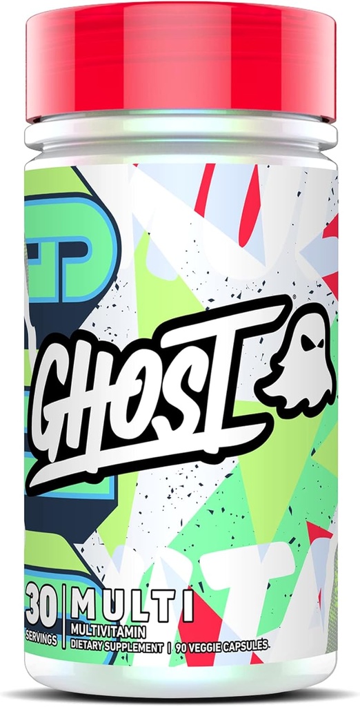 GHOST Multi Multivitamin für Männer & Frauen, 90 Kapseln - Beladen mit 21 Vitaminen, Mineralien & Schlüsselnährstoffe - Vitamin A, Vitamin C, Vitamin D, Vitamin E & Zink - frei von Gluten, Soja & Zucker, Vegan