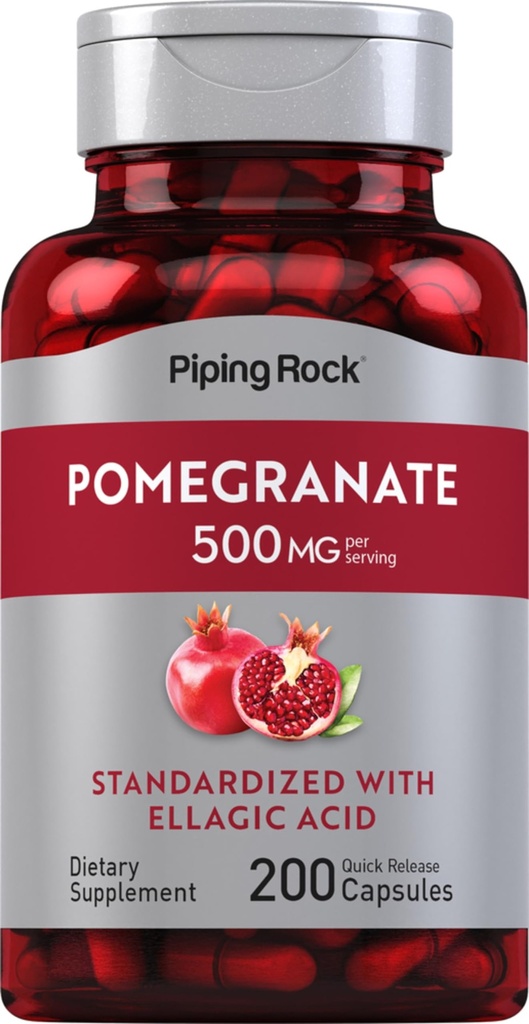 Extrait de grenade de roche à pipe de 500mg de 200 capsules standardisées avec de l'acide ellagique
