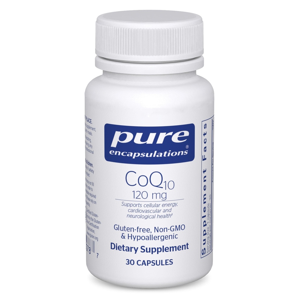 CoQ10 120 mg - Supplément Coenzyme Q10 pour la santé cardiaque, l'énergie, les antioxydants, le cerveau et la mémoire Santé - Santé cellulaire, cognition et soutien cardiovasculaire* - 30 capsules