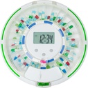 Automatische Pillenspender für Ältere mit Alarm, Lock 28-Day Medication Dispenser, 6 Dosage Vorlagen, Sound & Licht-Alerts & Schlüssel für Vitamine, Nahrungsergänzungen (Clear Lid)