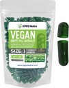 XPRS Nutra Taille 1 Capsules vides - 100 Compte Capsules vides de végétalien - Pilules végétariennes - Bricolage Gélule végétale Remplissage- Bouchons de pilules pour les suppléments de Do-It-Youlf (Vert Forest)