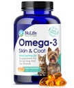 Omega 3 Huile de poisson pour petits chiens et chats - Supplément d'huile de poisson pour animaux de compagnie avec les acides gras DHA et EPA pour la peau et le manteau sains - Améliore Shedding & Soulage la peau sèche et démangeaison - 500mg - 120 Capsules