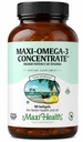 Maxi Health Omega 3 Supplement - Omega-3 Fish Oil Concentrate - Höhere Potenzquelle von EPA/DHA Fettsäuren - Herz, Gehirn & Gelenke Gesundheit - Kosher zertifiziert Wild Caught Fish - 90 Vegetarian Softgels