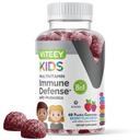 Viteey Kids Multivitamine Gummies avec probiotiques - 8-1 enfants Vitamines pour la santé immunitaire Soutien avec la vitamine C, D3, B12, B6, Zinc, Elderberry, Selenium - Végétarien - Saveur de baies à croquer