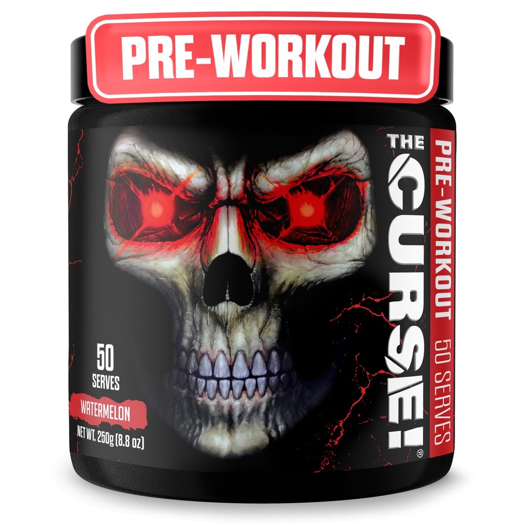 Der Fluch! Pre Workout Pulver für Männer & Frauen, Koffein, Beta-Alanin, Kreatin, L-Citrullin, 50 Servierungen, Wassermelonen Geschmack – Boost Energy, Strength & Focus
