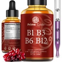Prime Code Flüssiges Vitamin B1 Tropfen mit Vitamin B3 B6 & B12 | B Complex Liquid Supplement | Thiamine Supplement für Erwachsene | Hohe Absorption | Immununterstützung | Non-GMO | Gluten-Free