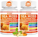 Sea Moss Capsules - Irish Sea Moss with Turmeric Plus Ashwagandha, Black See Oil, Bladderwrack, Burdock Root,Vitamin C & D3, ACV Chlorophyll 120Cts