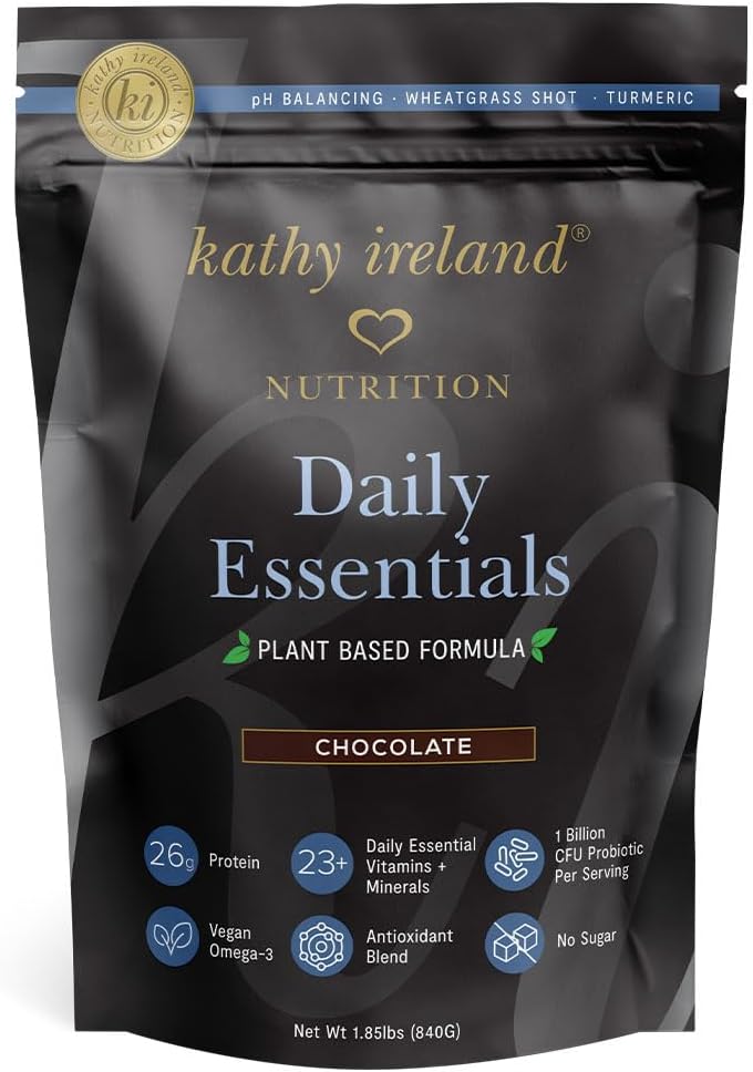 Kathy Ireland Nutrition Daily Essentials Pflanzenbasiertes Proteinpulver für Frauen, 26g Vegan Protein, Lean Meal Ersatz - Schokolade