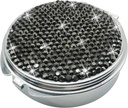 Bling Pillen-Gehäuse für Geldbeutel Medizin Vitamin-Container Tasche Pillen-Gehäuse Runde Medizin Organizer für Vitamin/Fish Öle/Ergänzende Reisemedizin Kit (3 Kompartment Schwarz)