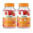 Lebensfähiges Kollagen & Vitamin C + Vitamin D3 + Vitamin K2, Gummis Bundle - Große Verkostung, Vitaminergänzung, Glutenfrei, GVOfrei, Kaugummi