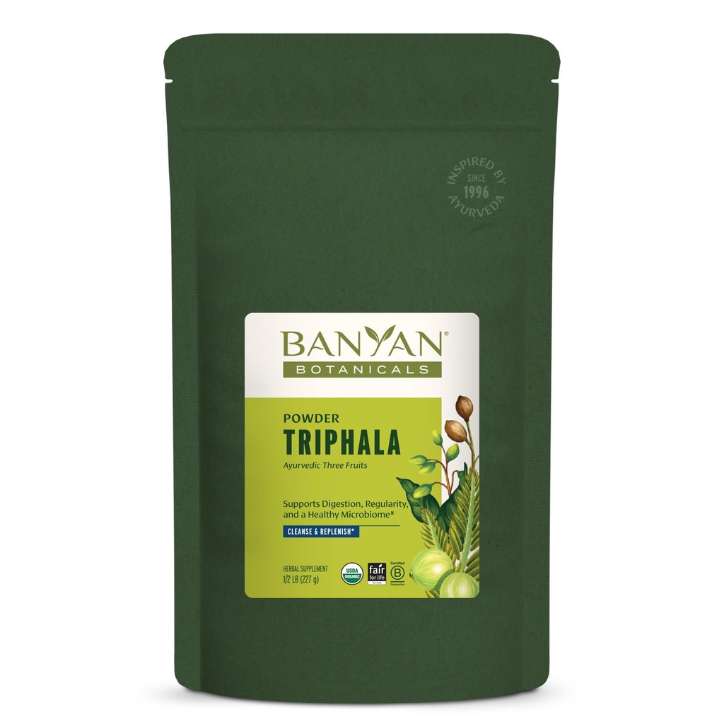 Banyan Botanicals Triphala Powder - Organic Digestion Supplement mit Amla, Haritaki & Bibhitaki – Verdauung, Colon Support & Healthy Gut Microbiome* – 1/2 lb – Non-GMO Sustainable Sourced Vegan