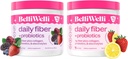 Belli Welli Daily Fiber Supplement Bundle with Collagen, Probiotics & Electrolytes – Lémonade aux fraises et saveurs de baies sauvages – Soutient la digestion, l'équilibre git et le ballonnement – 32 portions