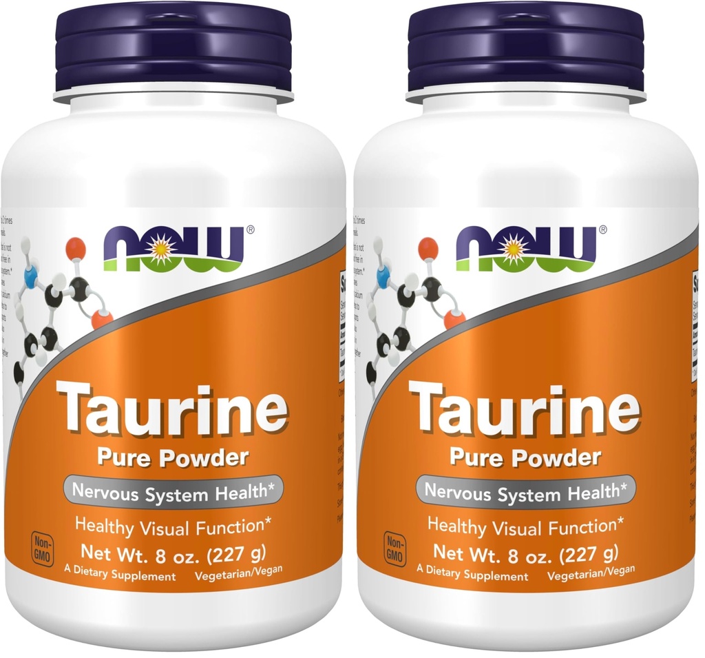 JETZT Ergänzungen, Taurine Pure Powder, Nervous System Health*, Aminosäure, 8-Ounce (Pack von 2)