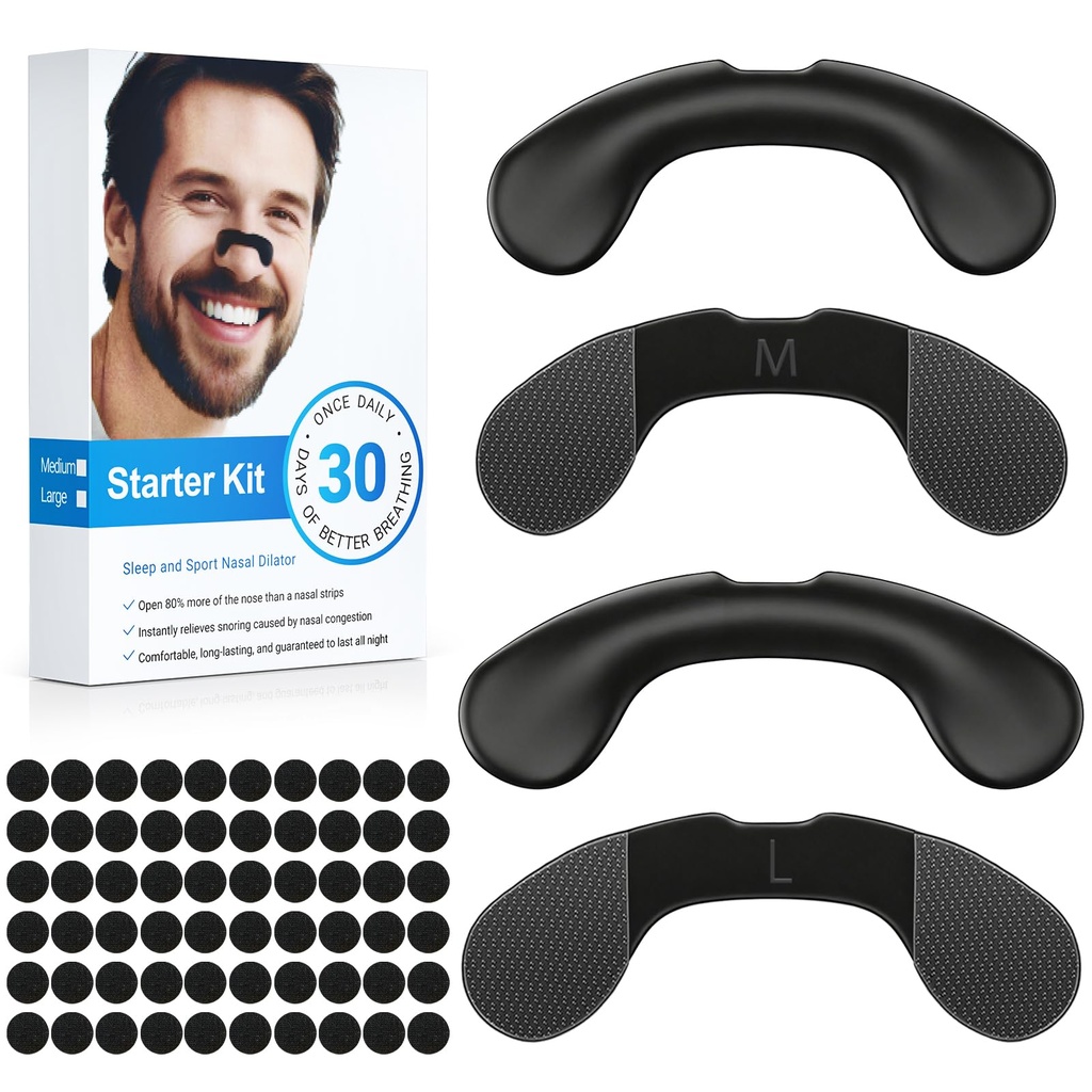 Nasal Strips for Snoring, Extra Strength Nose Strips for Congestion Improve Breathing Sleeping Quality, Snoring Solution for Running, Anti Snore Devices for Men Women All Night Comfort, 30 Counts