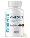 Revive MD Omega 3 Fischöl Ergänzungen für Männer & Frauen – Softgele mit EPA & DHA Fettsäuren für gesunde Haut & Gelenke, Herz & Gehirn Unterstützung – Vegan-Friendly, Gluten-Free (120 Softgels, 60 Servietten)