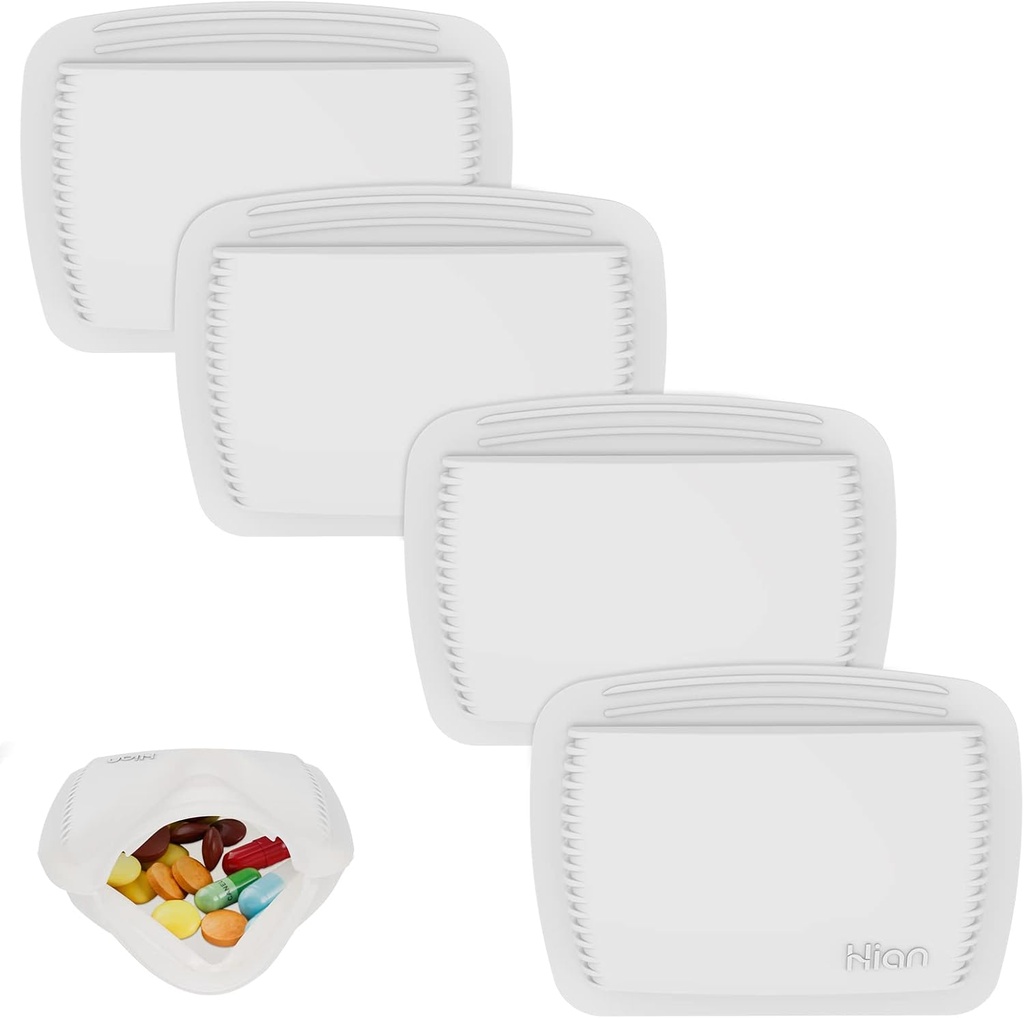 4 Stück Pille Organizer wiederverwendbare Pocket Pille Case Portable Open Pill Pouch Silikon kleine Pille Box Pille Container Pillenhalter Pillen Taschen Organisieren Medikamente, Vitamine und Tabletten für Reisen (Weiß)