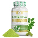 Bio Veda Moringa Blatt Kapseln 1000mg, 120 Count - Pure Raw Moringa Oleifera Pulver ganz Blätter Grün Super Nahrungsergänzung - steigert Energie, Gesundheit, Wohlbefinden & Antioxidantien Reich