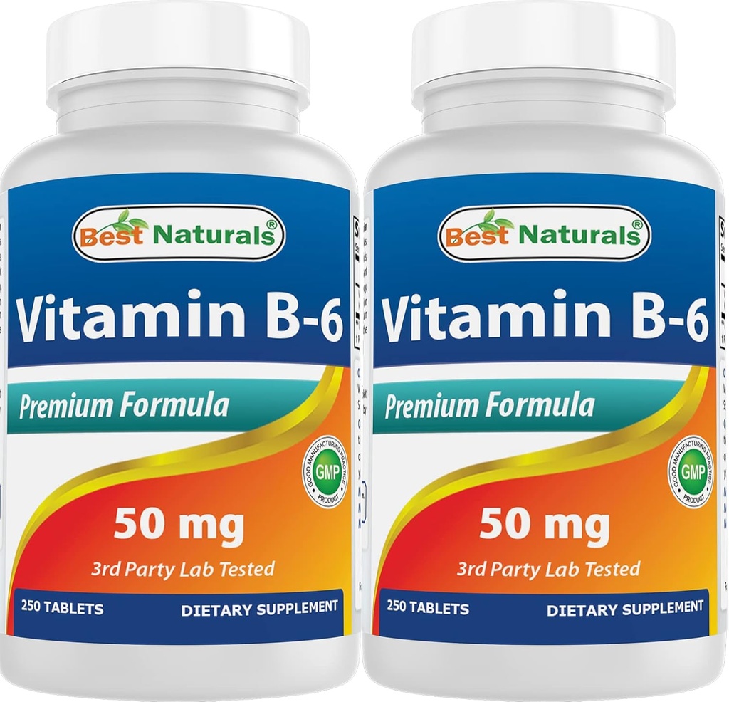 Best Naturals Vitamin B6 50 mg 250 Tabletten (250 Zähler (Pack von 2))