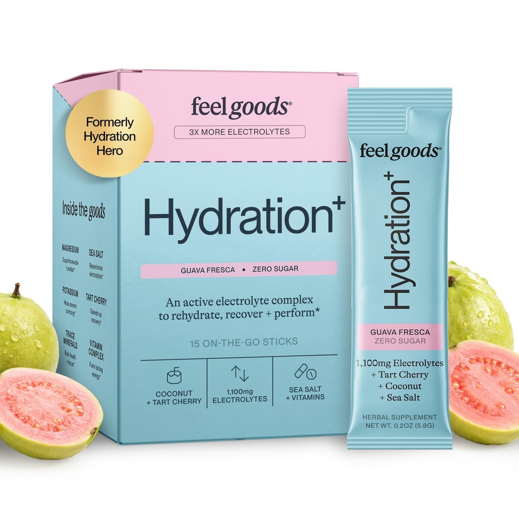 Hero, 1000mg Poudre d'électrolytes, Sans sucre, Magnésium, Eau de coco biologique, L Theanine, Vitamine C & B12, Non OGM, Keto, Vegan, Electrolyte Packets