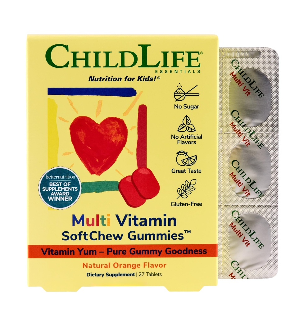 FEUILLES ESSENTIELLES Enfants Multivitamin SoftChew Gummies - Vitamines pour enfants, Multivitamines pour enfants, Multivitamin Gummies, Vitamines pour enfants, Vitamines pour enfants, Vitamines pour enfants, Sans sucre - Orange Naturel, 27 Comprimés