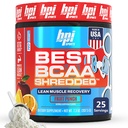 BPI Sports Best BCAA Shredded - Sans caféine boisson de récupération thermogénique, Lean Muscle Building BCAA poudre pour les femmes et les hommes, pré-entraînement BCAAs Amino Acides Boive- Fruit Punch - 25 portions