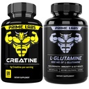 Prima Labs Créatine monohydratée (120 ct) + L Glutamine (180 ct)