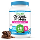 Protéines végétales organiques d'orgaine + 50 Superaliments Poudre, Chocolat crémeux Fudge - 21g Protéines à base de plantes, 9g Fibres prébiotiques, Pas de lactose, Sans gluten, Pas de sucre ajouté, 2.02 lb (Packaging May Vary)