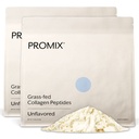 Promix Peptides de collagène hydrolysés - Collagène à graminées de type 1, 4,7 g de glycine, peptides bioactifs de type 3, non aromatisés - 2,5 livres (paquet de 2)