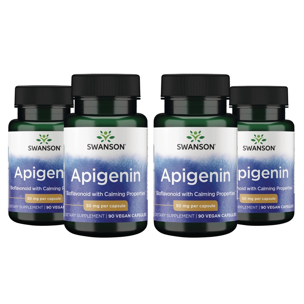 Swanson Apigenin-Bioflavonoid Ergänzung natürliche Prostata Unterstützung-Metabolismus & Nerve Gesundheit Unterstützung Schlaf & Entspannung 90 Caps, 50mg Jedes 4 Pack