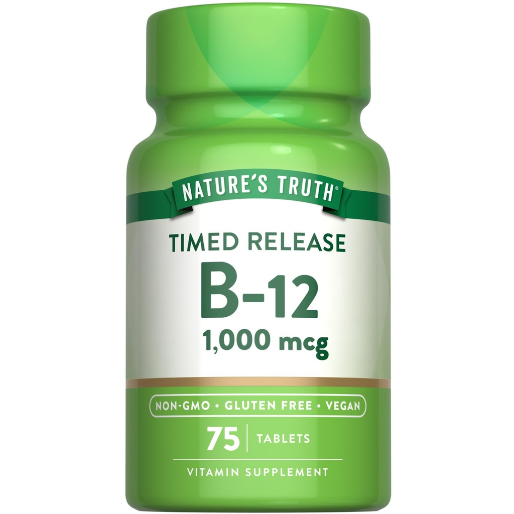 Nature's Truth Vitamin B12 1000 mcg | 75 Timed Release Tabletten | Vegan, Non-GMO & Gluten Kostenlose Ergänzung