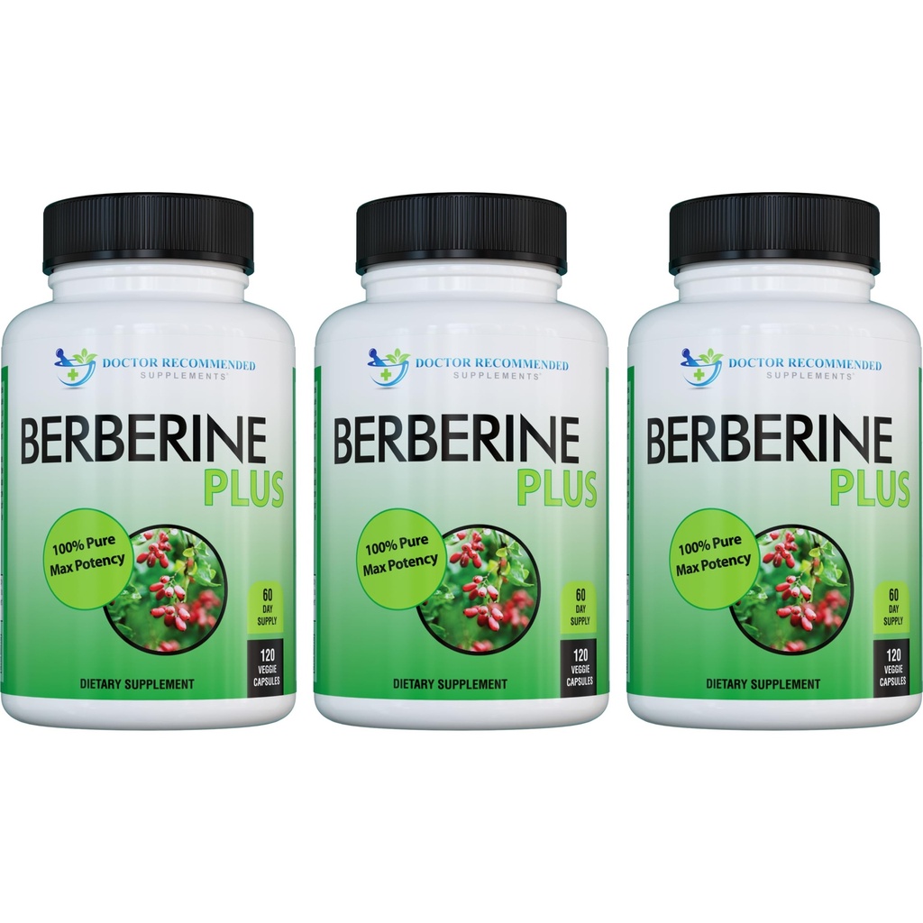 DOCTOR EMPFEHLUNGEN Berberine Plus 1200mg pro Servierung - 120 Veggie Kapseln Royal Jelly (120 Count (Pack von 3))