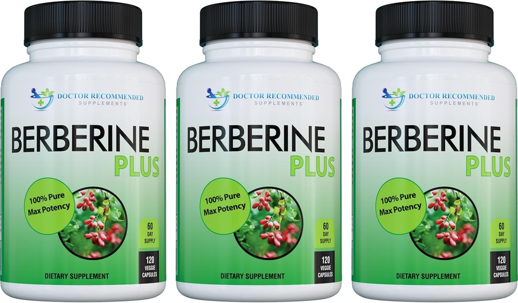 DOKTOR EMPFEHLUNGEN Berberine Plus 1200mg pro Servierung - 120 Veggie Kapseln Royal Jelly (120 Count (Pack von 3))