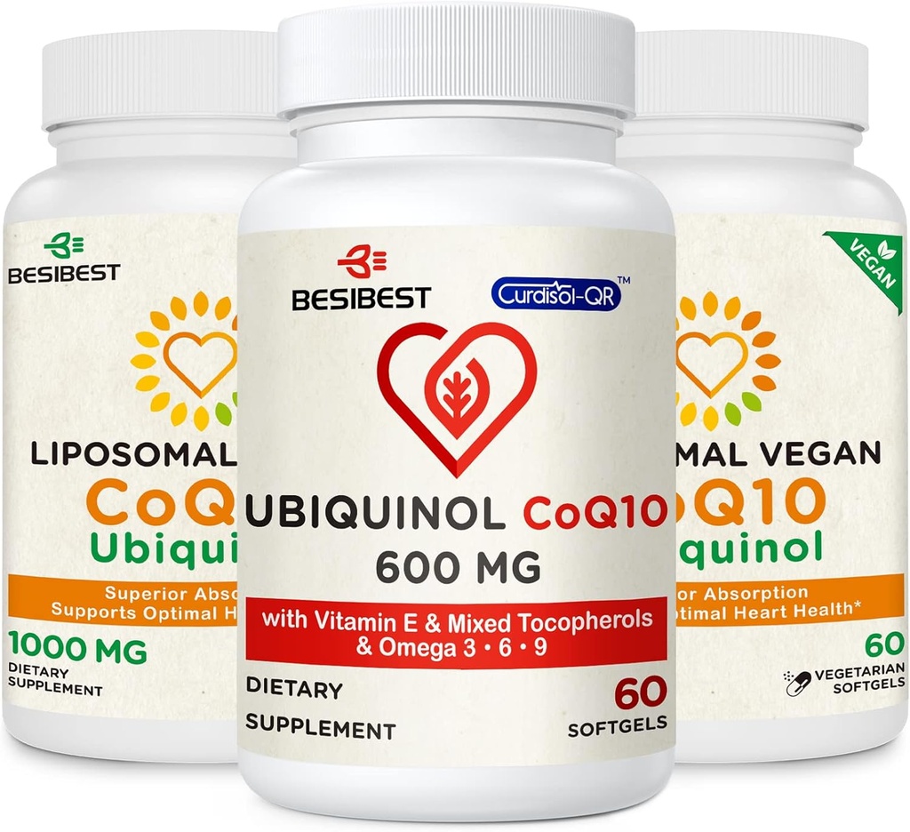 CoQ10 600mg 1PCS Bundle mit 1000mg Liposomal CoQ10 Ubiquinol Supplement 2PCS