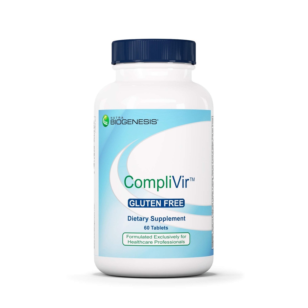 Nutra Biogenesis CompliVir, Immune Support for Adults, 60 Tablets | Monolaurin and Zinc Supplement for Men and Women, Vitamin C, Olive Leaf Extract, & Elderberry