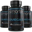 (3 Pack) Huile de poisson Omega 3 plus intelligente, saveur de baie, sans Burp, sans goût, 2000mg, DHA EPA Cerveau triple force, fabriqué avec AlaskOmega®