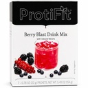 ProtiFit - Mélange de poudre de fruits à haute teneur en protéines, 15g de protéines, faible teneur en calories, sans sucre, compatible avec les protéines idéales, 7 portions par boîte (Berry Blast)