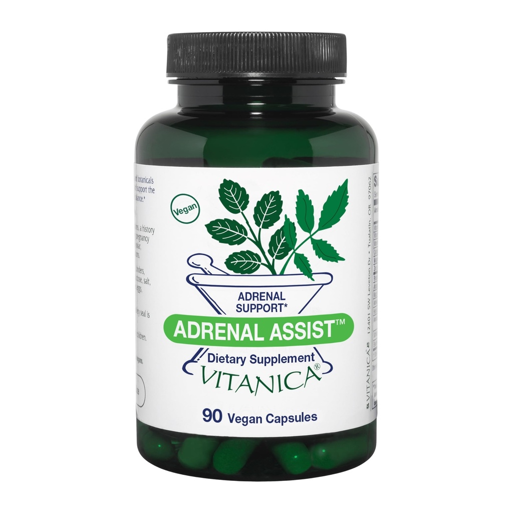 Vitanica Adrenal Assist, Adrenal Support, Vegan, 90 Capsules